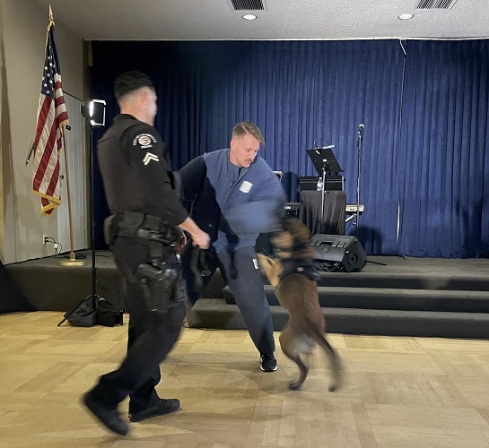 Thank you LA Port Police Officers Flores and K9 Wako and Officer Paxton for your thrilling demo at the Westchester Elks Lodge 2050 Masked Charity Ball