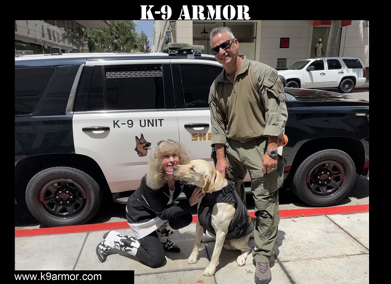 K9 Kisses from K9 Armor cofounder Suzanne and K9 Bear with Deputy Mayberry