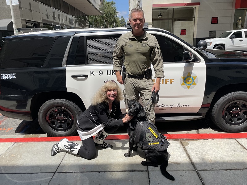 Proud to protect LA Sheriff K9 Perla, partner to Sgt. Bishop who leads their K9 Bomb Detection Team
