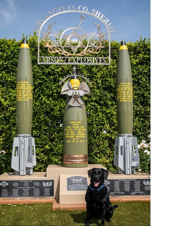 Proud to protect LA Sheriff K9 Perla, partner to Sgt. Bishop who leads their K9 Bomb Detection Team
