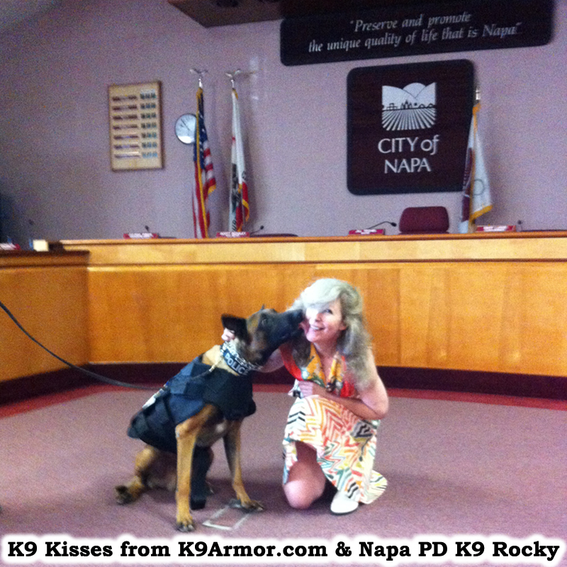 K9 Kisses from K9Armor.com and Napa PD K9 Rocky