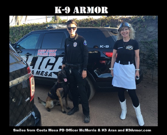 Thanks to donations at the OCPCA K9 Benefit Show to protect Costa Mesa PD K9 Aran and Bodi