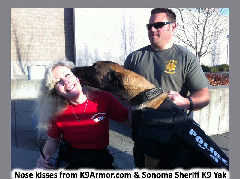 We also donated bulletproof vests to Sonoma Sheriff K9 Heroes Axl, Karl and Yak, who inherited Axl's vest after Axl retired.