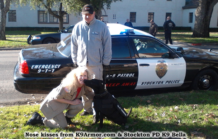 Nose kisses from K9Armor.com & Stockton PD K9 Bella